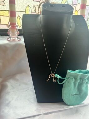 Tiffany & Co. Sterling Silver Three Key Pendant Necklace